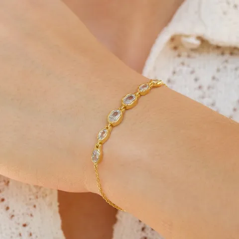 Nava Akhen Armband in vergoldetem Sterlingsilber weißem Zirkon