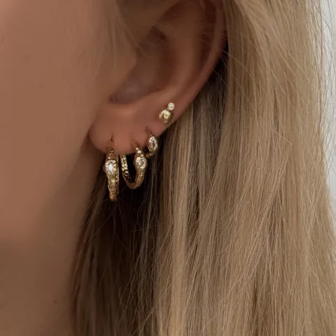 Nava Montu Ohrringe in vergoldetem Sterlingsilber weißem Zirkon