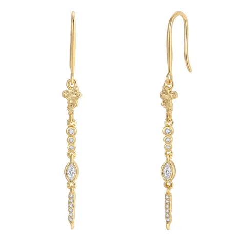 Nava Seth Ohrringe in vergoldetem Sterlingsilber weißem Zirkon