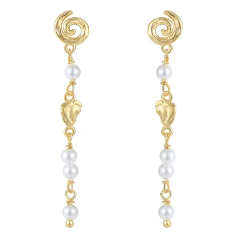 Nava Cayman ketten ohrringe in vergoldetem Sterlingsilber