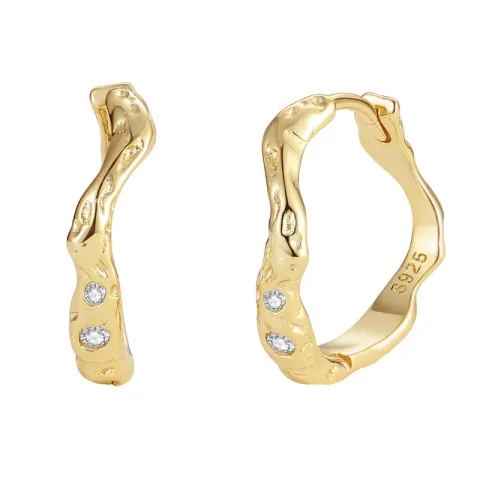 Nava Saba Kreole in vergoldetem Sterlingsilber weißem Zirkon