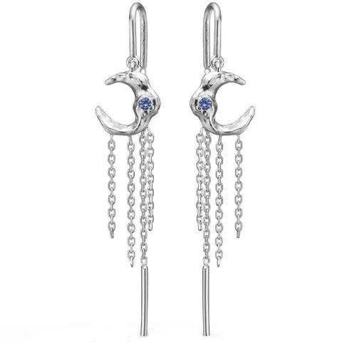 Studio Z Lunar blauem Zirkon Ohrringe in Silber