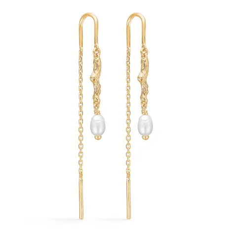 Studio Z Tangled Perle Ohrhänger in vergoldetem Sterlingsilber