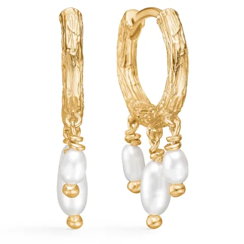 Studio Z Twine Perle Kreole in vergoldetem Sterlingsilber