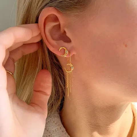 Studio Z Lunar grünen Zirkon Ohrstecker in vergoldetem Sterlingsilber