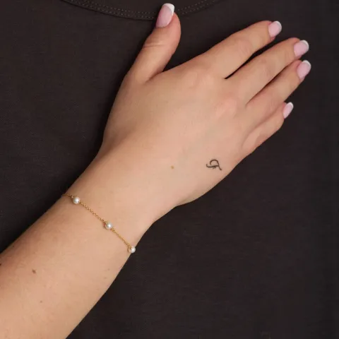 Studio Z Shore Perle Armband in vergoldetem Sterlingsilber