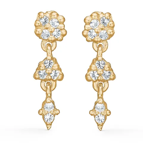 Studio Z Cluster Ohrstecker in vergoldetem Sterlingsilber weißem Zirkon