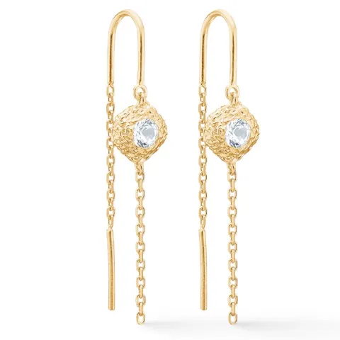 Studio Z Wild Cliff Ohrhänger in vergoldetem Sterlingsilber weißem Zirkon