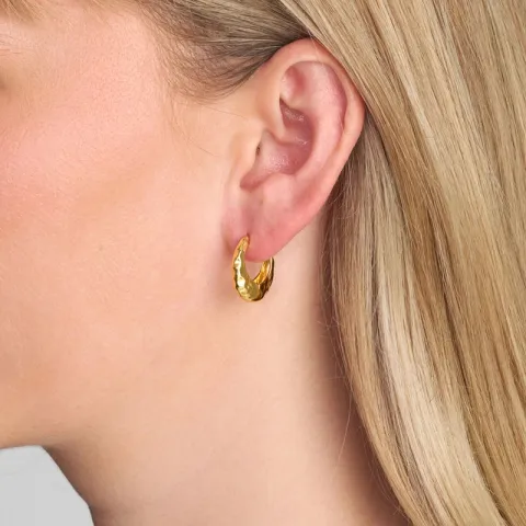 Studio Z Bumped Kreole in vergoldetem Sterlingsilber