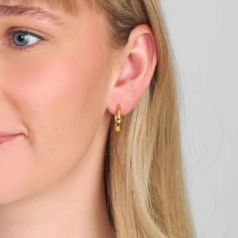 Studio Z Bumped Kreole in vergoldetem Sterlingsilber