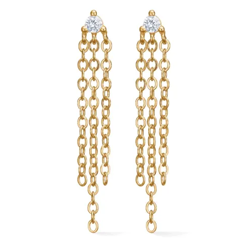 Studio Z Ripple ketten ohrringe in vergoldetem Sterlingsilber weißem Zirkon