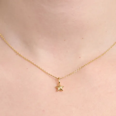 Studio Z Shiny Star Halskette in vergoldetem Sterlingsilber