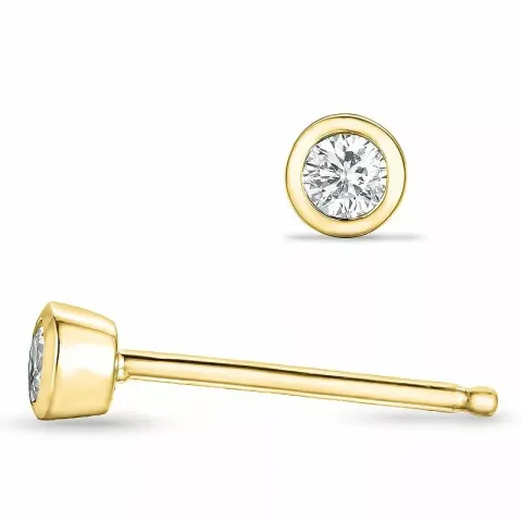 Diamant Solitärohrstecker in 14 Karat Gold mit Diamant 