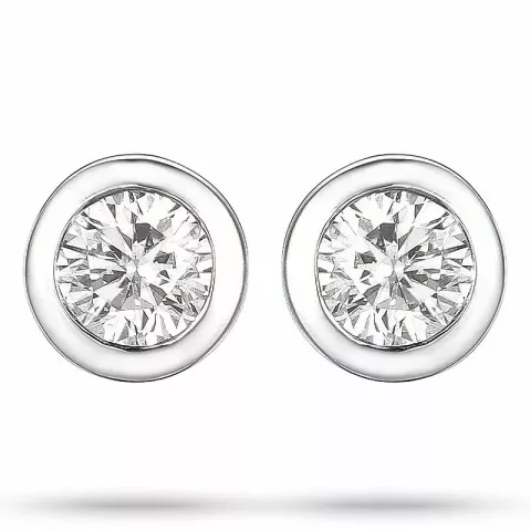 2 x 0,05 ct Diamant Solitärohrstecker in 14 Karat Weißgold mit Diamant