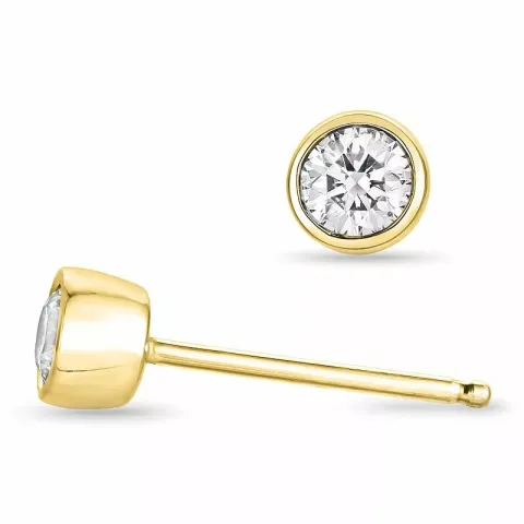 2 x 0,10 ct Solitärohrstecker in 14 Karat Gold mit Diamant 