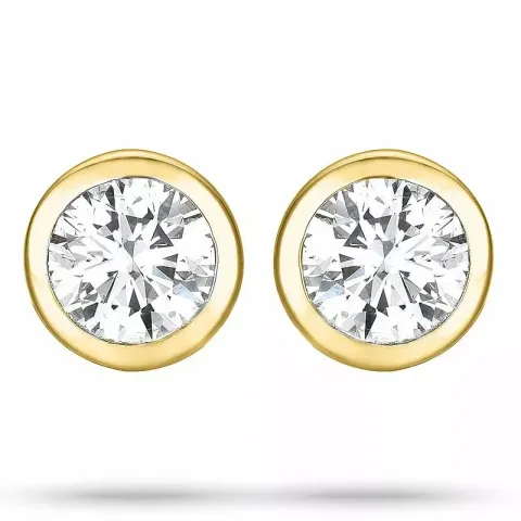 2 x 0,10 ct Solitärohrstecker in 14 Karat Gold mit Diamant 