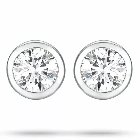 2 x 0,10 ct Weißgold Solitärohrstecker in 14 Karat Weißgold mit Diamant
