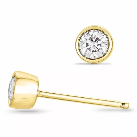 Diamant Solitärohrstecker in 14 Karat Gold mit Diamant 