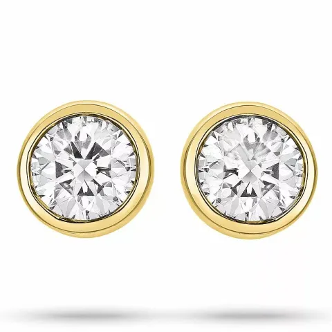 Diamant Solitärohrstecker in 14 Karat Gold mit Diamant