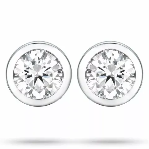2 x 0,20 ct Weißgold Solitärohrstecker in 14 Karat Weißgold mit Diamant