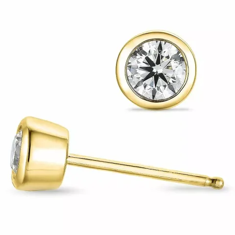 2 x 0,25 ct Solitärohrstecker in 14 Karat Gold mit Diamant