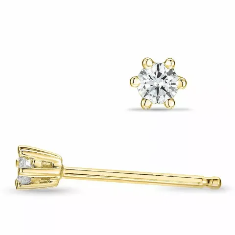2 x 0,05 ct Diamant Gold Solitärohrstecker in 14 Karat Gold mit Diamant