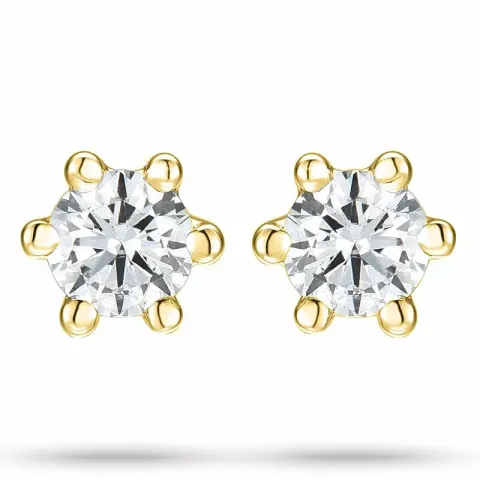 2 x 0,05 ct Diamant Gold Solitärohrstecker in 14 Karat Gold mit Diamant