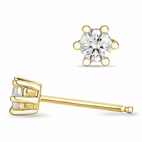 2 x 0,15 ct Solitärohrstecker in 14 Karat Gold mit Diamant