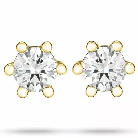 2 x 0,15 ct Solitärohrstecker in 14 Karat Gold mit Diamant