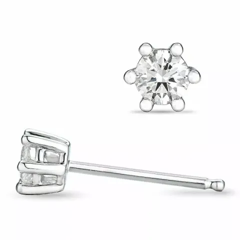 Diamant Solitärohrstecker in 14 Karat Weißgold mit Diamant