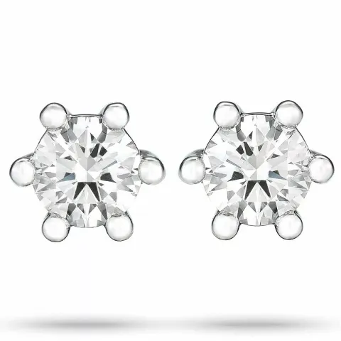Diamant Solitärohrstecker in 14 Karat Weißgold mit Diamant