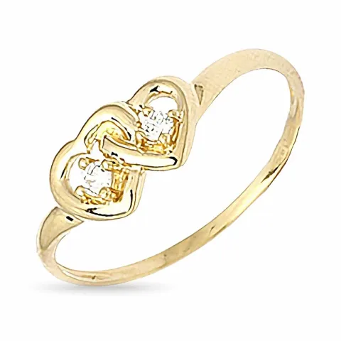 Herz weißem Zirkon Ring aus 9 Karat Gold