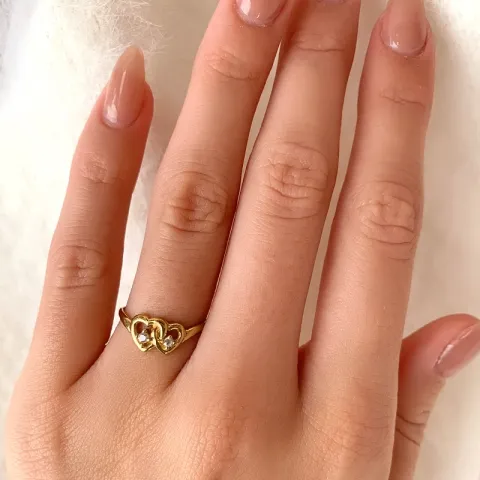 Herz weißem Zirkon Ring aus 9 Karat Gold