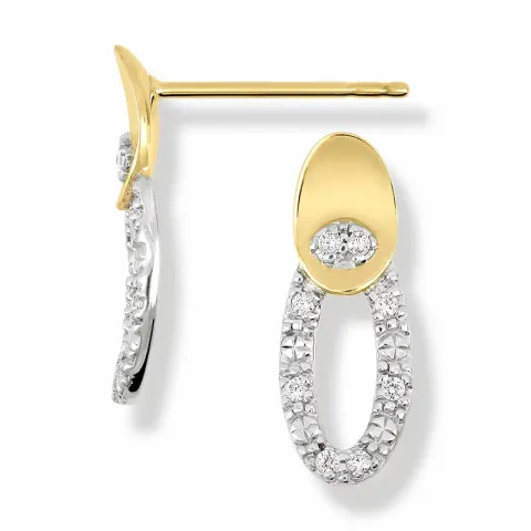 Ohrringe in 9 Karat Gold mit Rhodium mit Zirkon