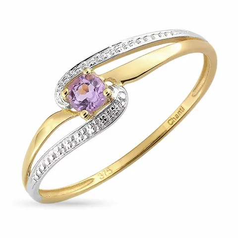 Amethyst Ring aus 9 Karat Gold mit 9 Karat Weißgold