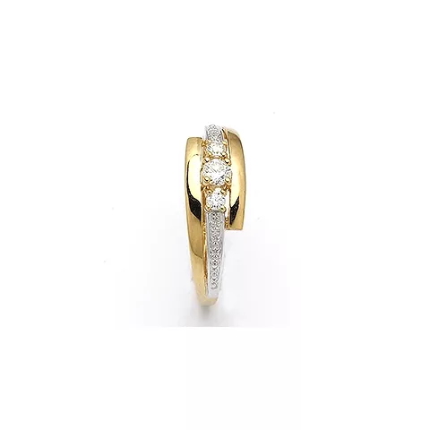 weißem Zirkon Ring aus 9 Karat Weißgold mit 9 Karat Gold