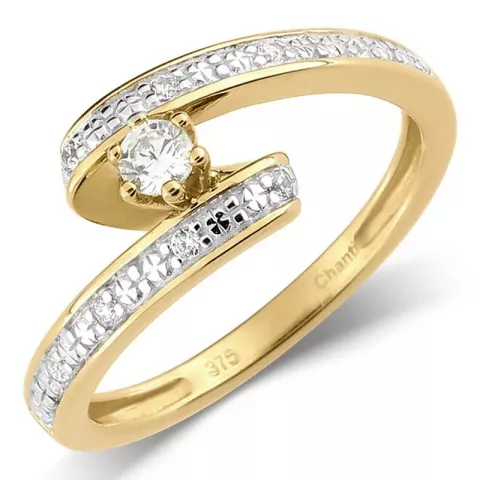 weißem Zirkon Ring aus 9 Karat Gold