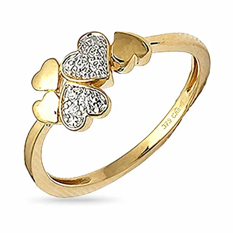 eng Herz Ring aus 9 Karat Gold mit Rhodium