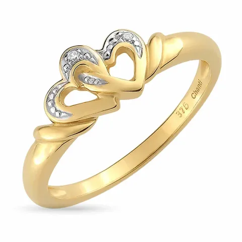 Herz Zirkon Ring aus 9 Karat Gold mit Rhodium