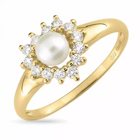 Perle Ring aus 9 Karat Gold