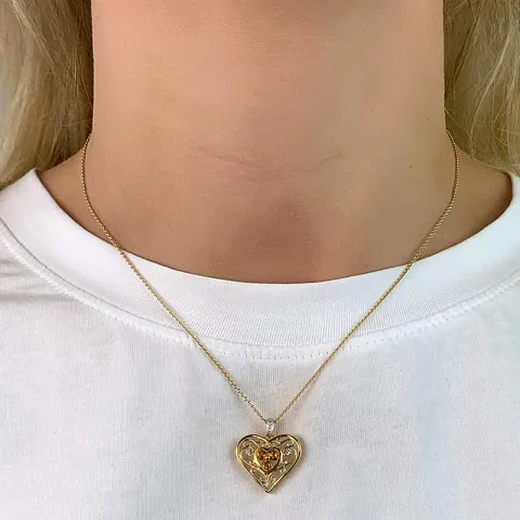 Herz Anhänger aus 9 Karat Gold mit Rhodium