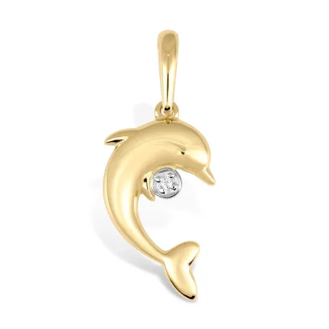 Delfin Anhänger in 9 karat gold mit rhodium