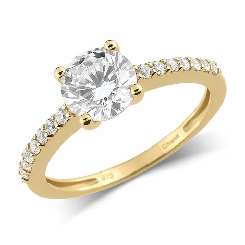 Kollektionsmuster Zirkon Ring aus 9 Karat Gold