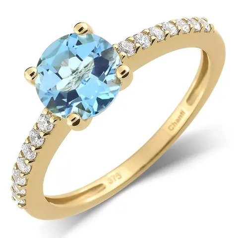 blauem Topas Ring aus 9 Karat Gold