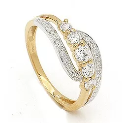 weißem Zirkon Ring aus 9 Karat Gold mit 9 Karat Weißgold
