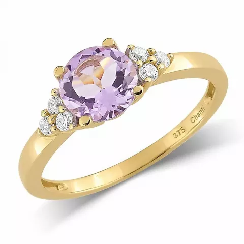 abstraktem violettem Amethyst Ring aus 9 Karat Gold
