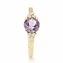 abstraktem violettem Amethyst Ring aus 9 Karat Gold