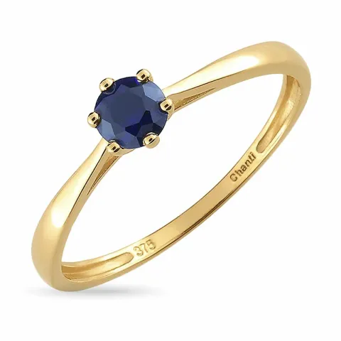 blauem Solitärring aus 9 Karat Gold