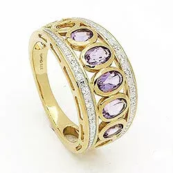 Gross violettem Amethyst Ring aus 9 Karat Gold