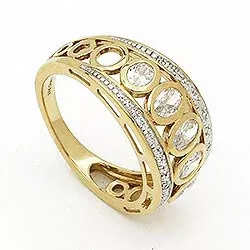 Gross weißem Zirkon Ring aus 9 Karat Gold